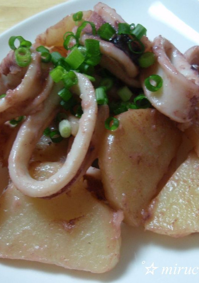 いかとじゃが芋のマヨ麺つゆ炒め-レシピのメイン写真