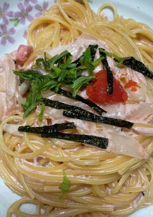 お手軽簡単☆明太クリームパスタ-レシピのメイン写真