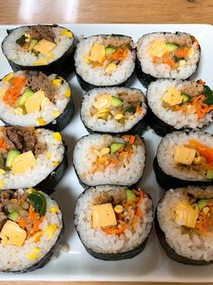 三色ナムル 韓国海苔巻きキンパ-レシピのメイン写真