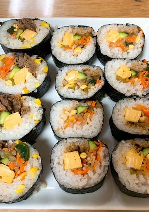 三色ナムル 韓国海苔巻きキンパ-レシピのメイン写真