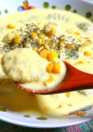 コーンスープでニョッキ♥【野菜フレーク】-レシピのメイン写真