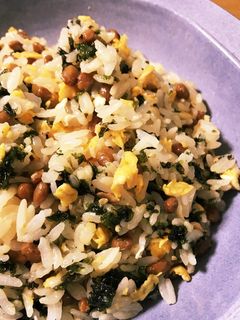 コストコの韓国海苔フレークで♡納豆炒飯-レシピのメイン写真