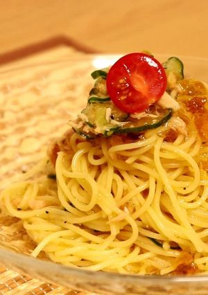 きゅうりとツナのだしジュレ冷製パスタ-レシピのメイン写真