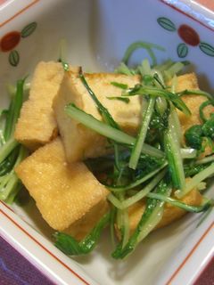 水菜と厚揚げのオイスターソース炒め-レシピのメイン写真
