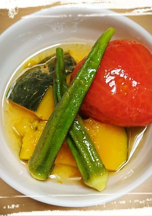 夏野菜で！ひんやりジュレ風おいしい煮浸し-レシピのメイン写真