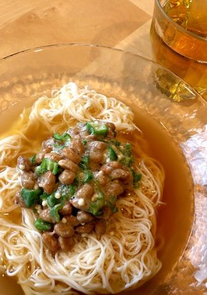 夏バテ解消！食欲回復！ねばねばそうめん-レシピのメイン写真