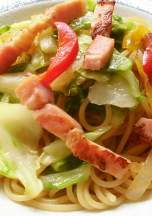キャベツとベーコンの麺つゆパスタ♪-レシピのメイン写真