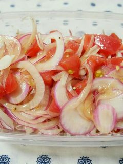 紫玉ねぎとトマトのりんご酢マリネ-レシピのメイン写真