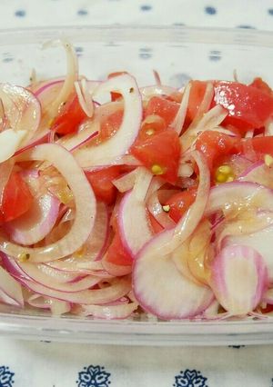 紫玉ねぎとトマトのりんご酢マリネ-レシピのメイン写真