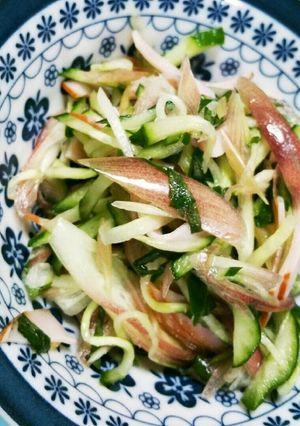 みょうがときゅうりと大葉とハムの酢物-レシピのメイン写真