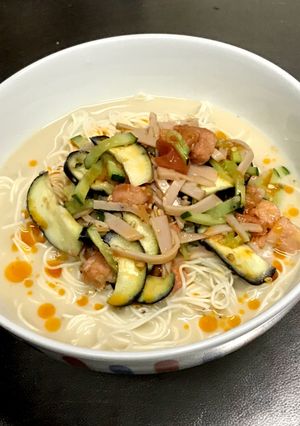 ピリ辛クリーミーそうめん-レシピのメイン写真