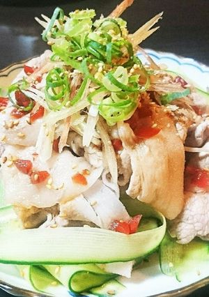 冷しゃぶ～カリカリ梅ソース～-レシピのメイン写真