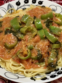 万願寺唐辛子とトマトのパスタ-レシピのメイン写真