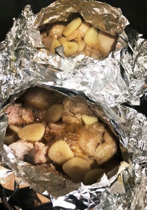 簡単鶏肉とニンニクのホイル焼き-レシピのメイン写真