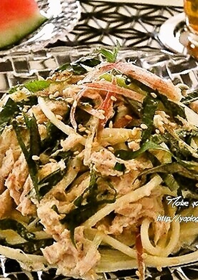 みょうがとツナの柚子胡椒マヨ☆冷製パスタ-レシピのメイン写真