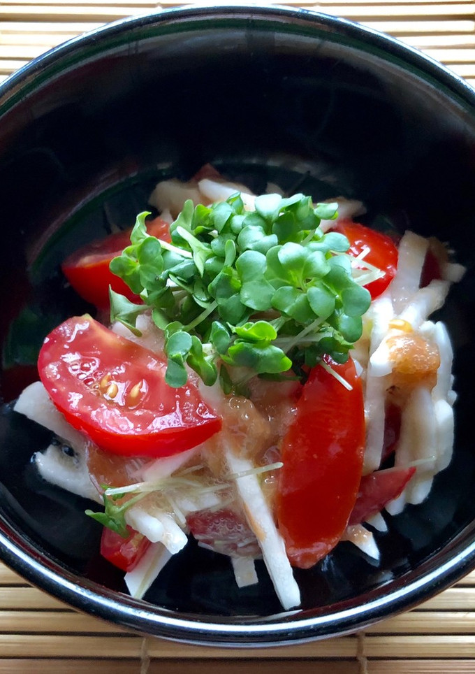"夏にさっぱり" 長芋・トマトの梅肉和え-レシピのメイン写真