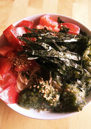 夏休みの簡単豆乳サラダそうめん☆-レシピのメイン写真