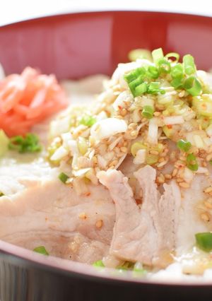 ~豚バラ肉~和風ネギ塩の冷しゃぶ丼-レシピのメイン写真