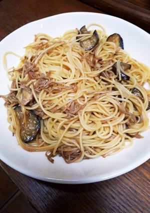 ナスとエノキのみりん醤油パスタ-レシピのメイン写真