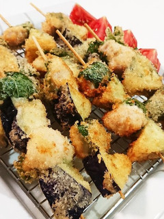 大葉香るささ身とナスの串揚げ!-レシピのメイン写真