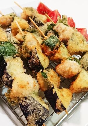 大葉香るささ身とナスの串揚げ！-レシピのメイン写真