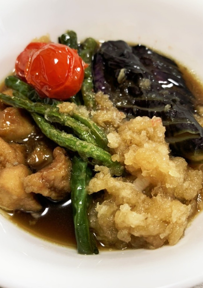 ☆茄子といんげんとトマトの鶏肉の揚げ煮☆-レシピのメイン写真