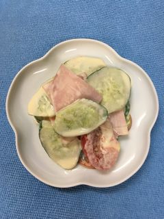 きゅうりトマトハムのサラダ-レシピのメイン写真