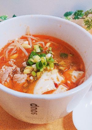 豆もやしと豆腐の激辛スープ(唐からし族)-レシピのメイン写真