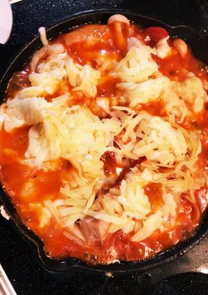 スキレットで鶏のトマトチーズ-レシピのメイン写真