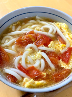 トマトと卵の中華だしうどん-レシピのメイン写真