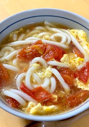 トマトと卵の中華だしうどん-レシピのメイン写真