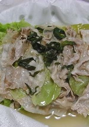 レンジで簡単☆豚肉とレタスの重ね蒸し-レシピのメイン写真