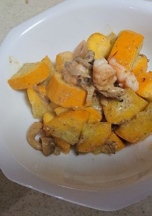 ズッキーニとエビのマヨ炒め-レシピのメイン写真