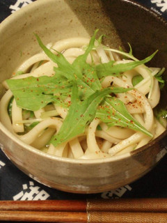 簡単!水菜のかけうどん☆-レシピのメイン写真