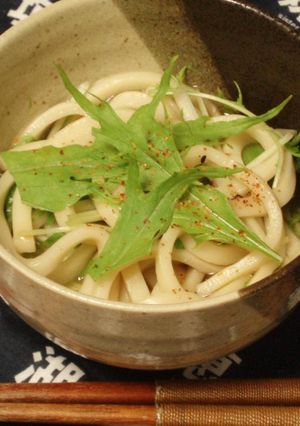 簡単！水菜のかけうどん☆-レシピのメイン写真