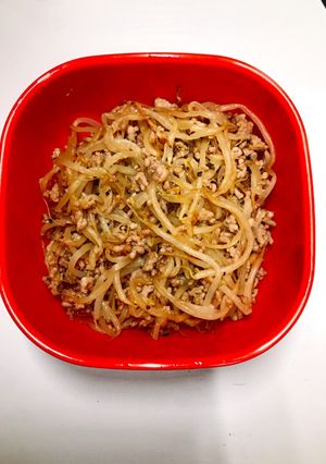 豚ひき肉ともやしの炒め物-レシピのメイン写真