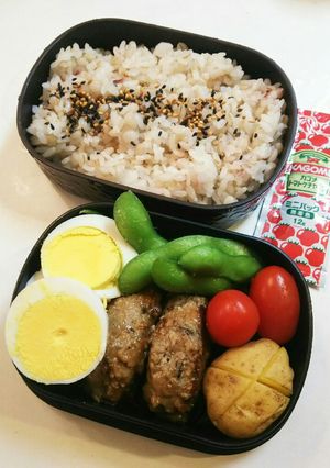 お弁当(7/12)ひじきハンバーグ-レシピのメイン写真