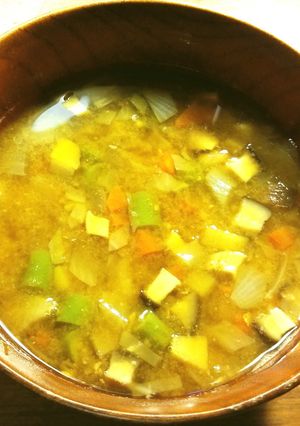 細かく切った残り野菜のお味噌汁-レシピのメイン写真