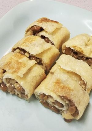 簡単おつまみ！納豆の油揚げ巻き-レシピのメイン写真
