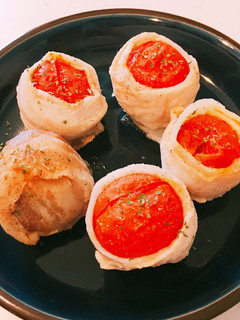 火傷注意♪オーブンでミニトマトの豚巻き-レシピのメイン写真