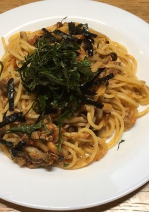 鯖缶とシメジの和風スパゲティ-レシピのメイン写真