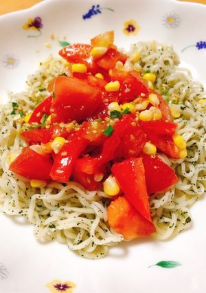 塩ラーメンで冷製パスタ風-レシピのメイン写真