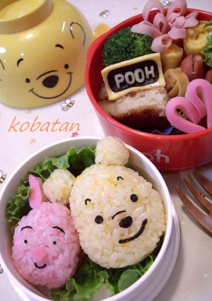 プーさんとピグレットのお弁当（キャラ弁）-レシピのメイン写真