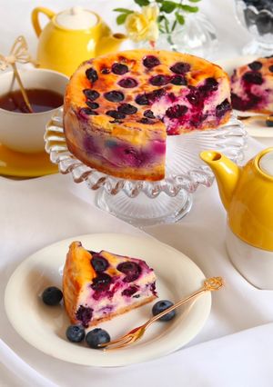 濃厚なめらかブルーベリーチーズケーキ-レシピのメイン写真