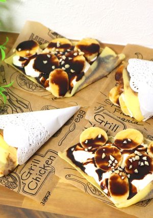 電子レンジで出来る！チョコバナナクレープ-レシピのメイン写真
