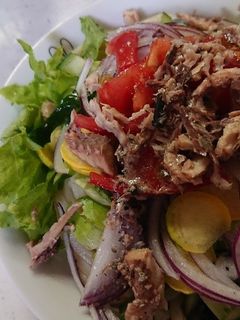 サバ缶でサラダうどん-レシピのメイン写真
