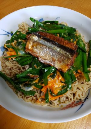 サンマとにら玉の冷やしラーメン-レシピのメイン写真
