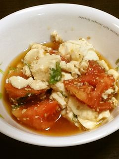 おぼろ豆腐とトマトのポン酢和え-レシピのメイン写真