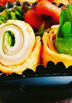 ハムチーズと大葉のくるくる卵焼き-レシピのメイン写真