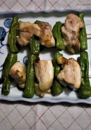 美味しいおつまみ ❕しし唐の焼き鳥-レシピのメイン写真
